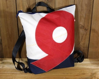 Small backpack made from upcycled sails