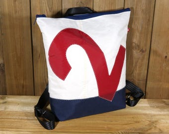 Small backpack made from sail upcycling
