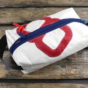 Men's toiletry bag made from recycled sails Men Gift Men's toiletry bag for him Gift friend Men's gift image 1