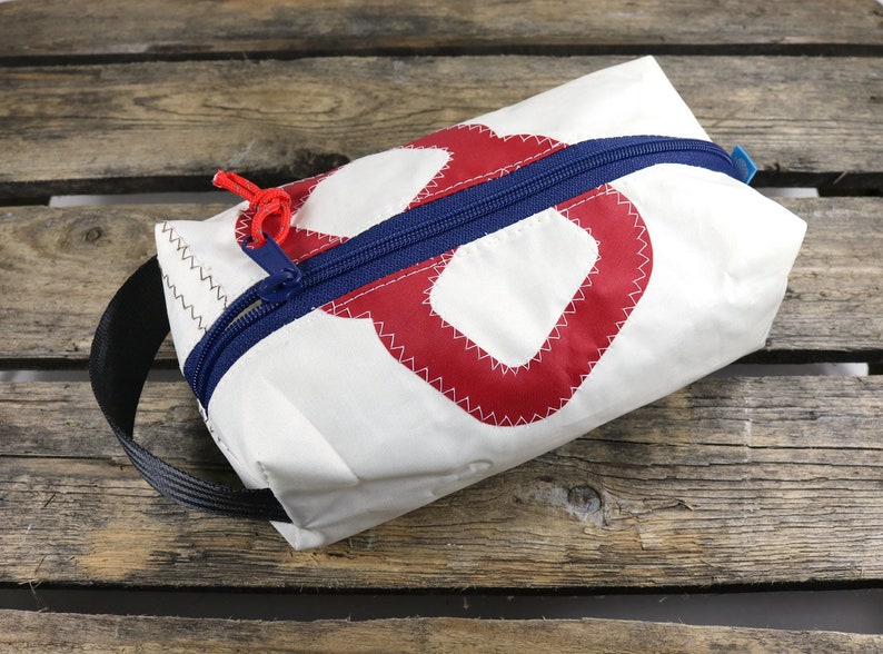 Men's toiletry bag made from recycled sails Men Gift Men's toiletry bag for him Gift friend Men's gift image 1