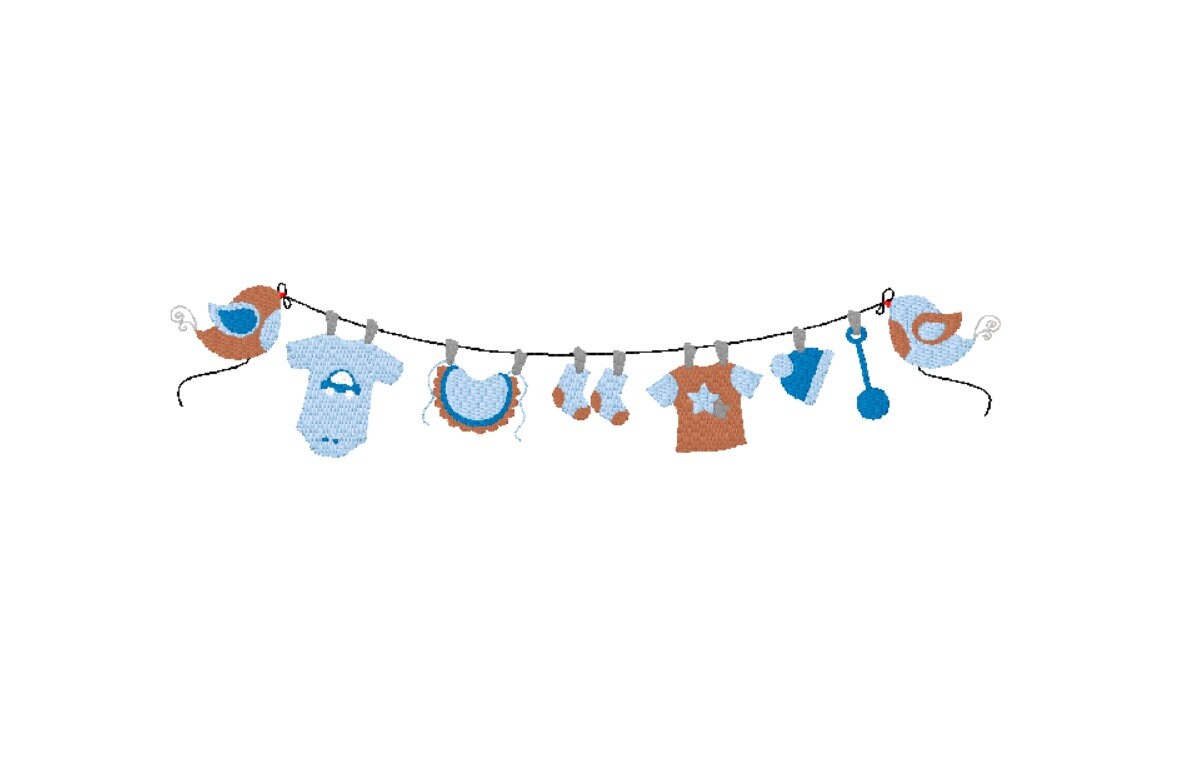 Stickdatei Baby Wäscheleine body söckchen lätzchen rassel Etsy