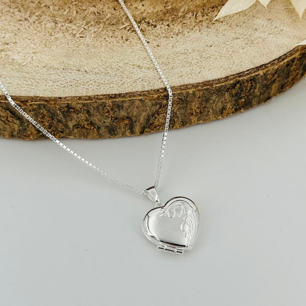 Medaillon Herz mit Halskette - Silber 925