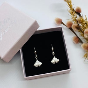 Ginkgo leaf earrings - silver 925