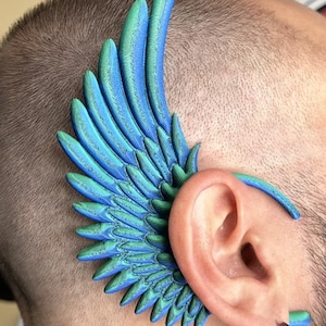 Winged Dragon Ear Cuffs: 3D Printed Fantasy Jewelry Halloween is coming 2 pairs for 20.00