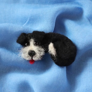 Felt dog,felt animals,wool,brooch,jewelry,miniature,gift