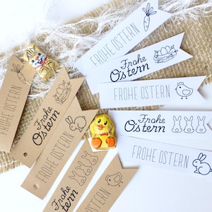 Druckvorlage Ostern Geschenkanhänger, Fahnen für Geschenke, Anhänger modern zum Selberdrucken, DIY Banderolen Etiketten