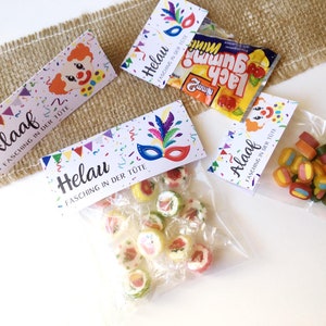 Druckvorlage Karneval - Fasching - Deko - Tütenverschluss - Mitbringsel Faschingsparty - Gastgeschenk - Fasching to go - Giveaway