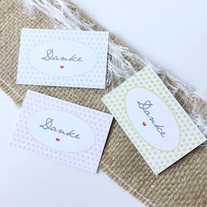 Danke-Karten - Mini - Blümchen - Mini-Dankekarte - Kundenkarte - Dankekarte - Danke-Anhänger - Visitenkarte - Paketbeilage - Shopkarte V1