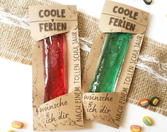 Student gift for the start of summer vacation, printable template for cool vacation popsicles, PDF summer vacation farewell gift, file small gift for school class report card
