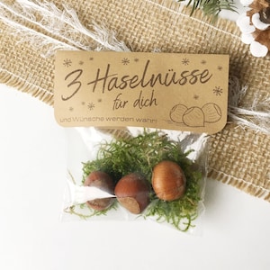 Plantilla navideña imprimible: 3 avellanas, regalo navideño DIY, cierre de bolsa imprimible, regalo para compañeros, decoración de mesa, recuerdo de fiesta (PDF)