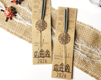 Modello di stampa per stelle filanti di Capodanno 2027, decorazione da tavolo in PDF, bomboniera di auguri di Capodanno, regalo di Capodanno per gli ospiti, modello stampabile per lancia-stelle