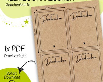 Small thank you printable template, thank you card to print, thank you for everything little thing download, gift idea, say thank you PDF, thank you
