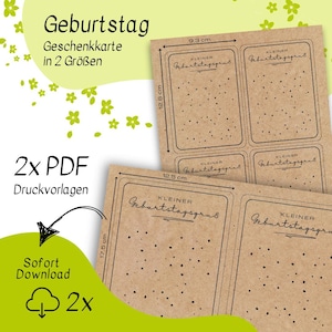 Printable birthday card template, greeting template, birthday card, printable birthday greeting, DIY gift idea, PDF gift