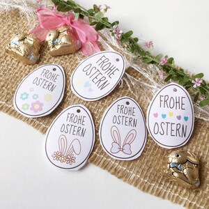 Druckvorlage Frohe Ostern - kleine Anhänger - Ostergeschenk - Osterei - Ausdrucken - Aufkleber - Streudeko - Geschenkanhänger - Happy Easter