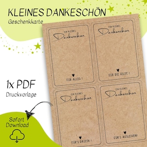 Print sjabloon kleine bedankkaart - bedankkaartje - bedankt voor alles - kleinigheidje - cadeau-idee om dankjewel te zeggen - om zelf af te drukken - bedankt