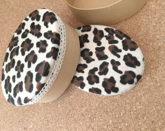 Geschenkverpackung Leopard Schmuckschatulle Pappschachtel oval