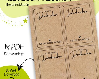 Small thank you printable template, thank you card to print, little something thank you for everything PDF, DIY gift idea to say thank you, to express gratitude