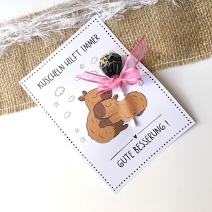 Modèle d'impression bon rétablissement, consolation, cadeau, carte, carte de bon rétablissement, cadeau de bon rétablissement, idée cadeau, sucette, modèle à imprimer