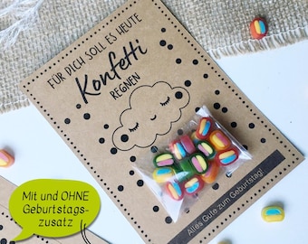 Geburtstag Glückwunschkarte Druckvorlage Konfettiregen, DIY Geschenkidee zum Ausdrucken, Mitbringsel Kleinigkeit PDF, Gratuliere Prüfung