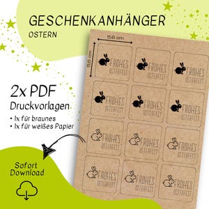 Druckvorlage Geschenkanhänger Frohe Ostern I modern I zum selber drucken I Geschenkkarte I Geschenkidee I Aufkleber I Etiketten I Karten
