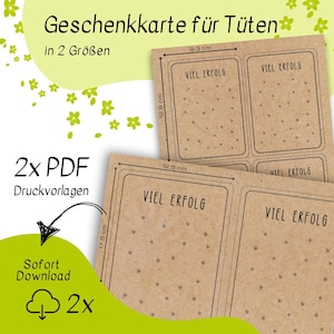 Modèle d'impression de carte-cadeau - bonne chance - carte - carte de sac - impression - idée cadeau - petit quelque chose - examen - rentrée scolaire - remise des diplômes