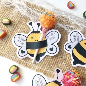 Afdrukbare tafeldecoratie, bij, verjaardag, lolly, strooidecoratie, viering, print, gastcadeau, cadeau-idee, schoolinschrijving, lolly