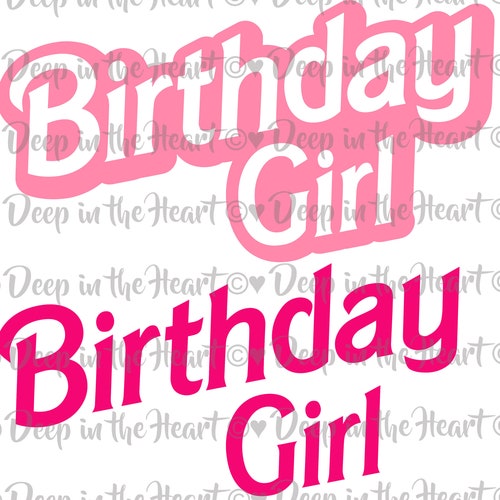 Pink Birthday Girl With Outline SVG PNG JPG Instant Zip - Etsy