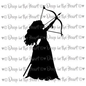 Princess Merida - Brave - SVG, PNG, JPG -Instant Zip File Download - Digital Design Layout - Princess Bow and Arrow
