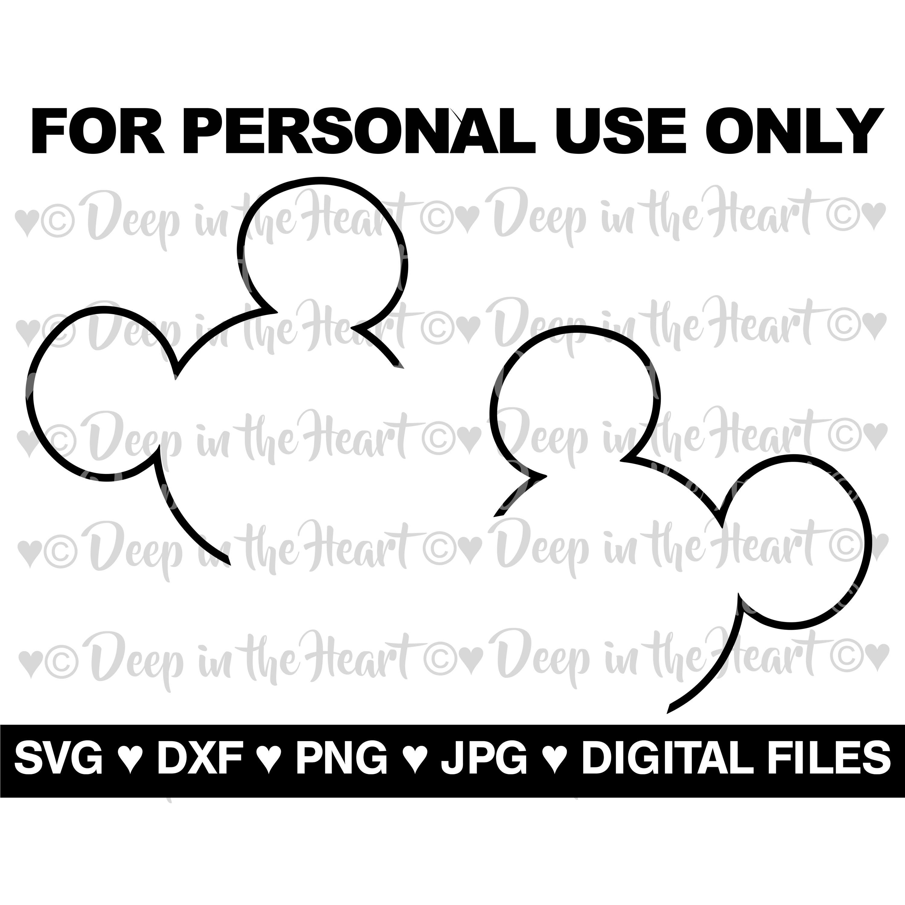 Tilted Mickey Outline- SVG, DXF PNG, Jpeg -instant Zip File Download ...