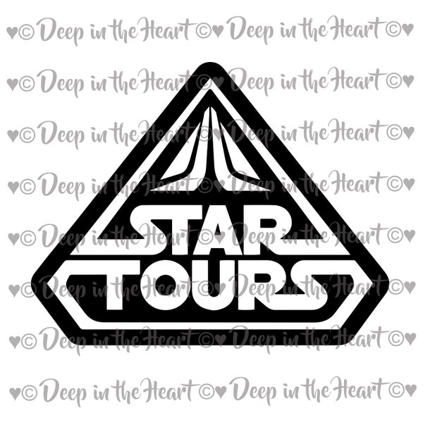 Star Tours - SVG, PNG, JPG -Instant Zip File Download - Digital Printable Scrapbook Layout - Fun Retro Space Design - Magical Vacation
