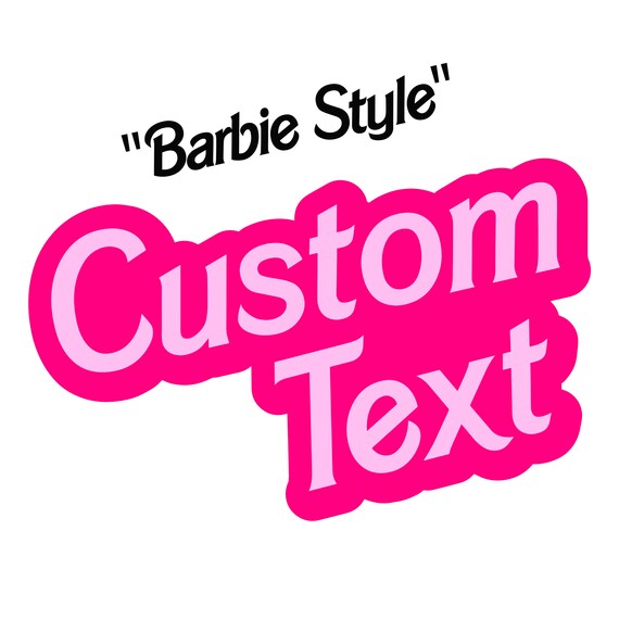 Custom Barbie Style Name or Custom Text with Outline SVG | Etsy