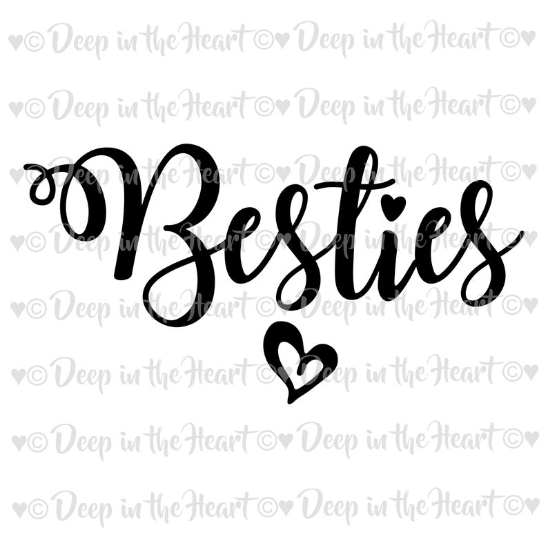 Download Cute Besties with Heart SVG PNG JPG Instant Zip File | Etsy