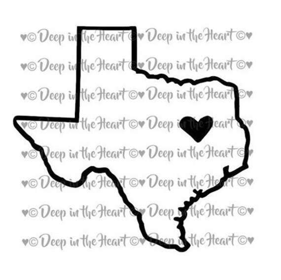 State Of Texas Heart Silhouette Svg Png Jpg Instant Zip Etsy