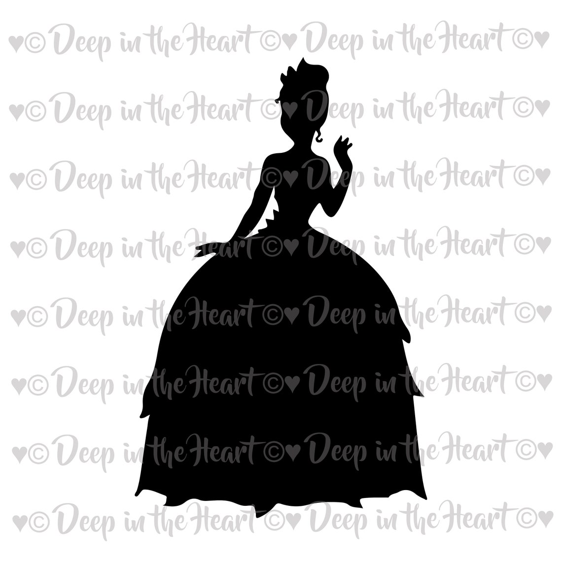 Princess Tiana Silhouette SVG PNG JPG instant Zip File - Etsy