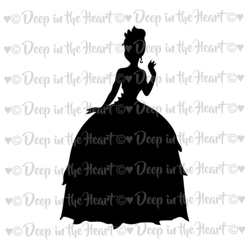 Princess Tiana Silhouette SVG PNG JPG Instant Zip File | Etsy