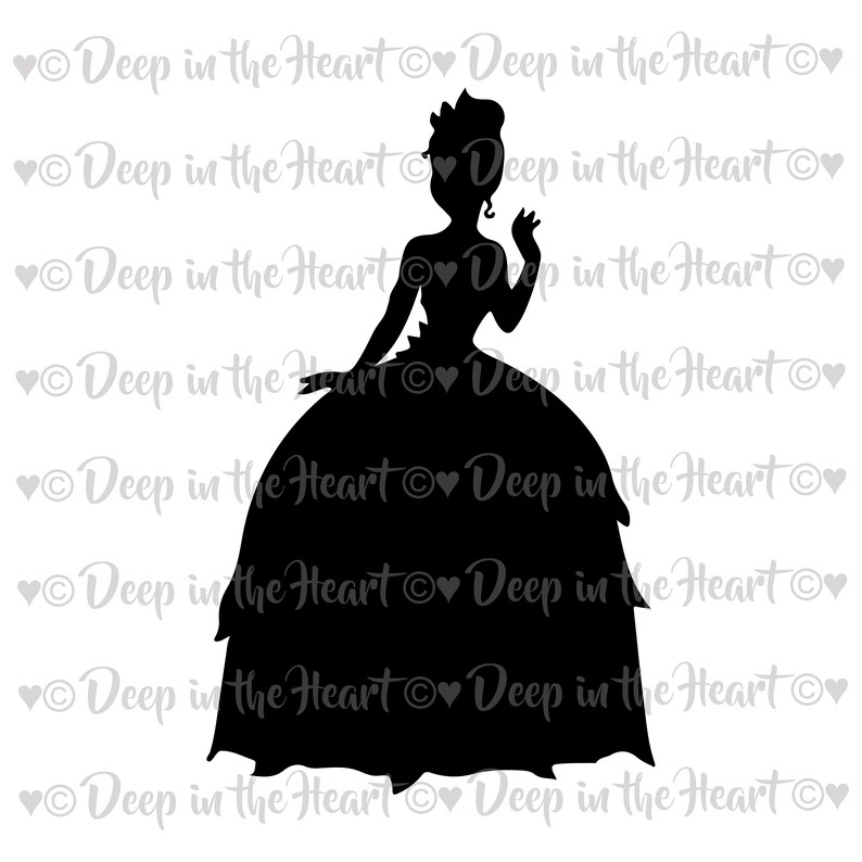 Princess Tiana Silhouette SVG PNG JPG Instant Zip File | Etsy