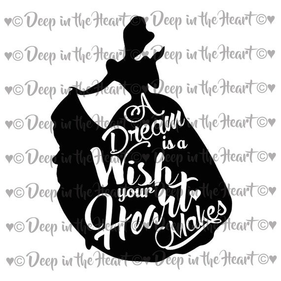 Download A Dream Is a Wish Cinderella Silhouette SVG PNG JPG | Etsy