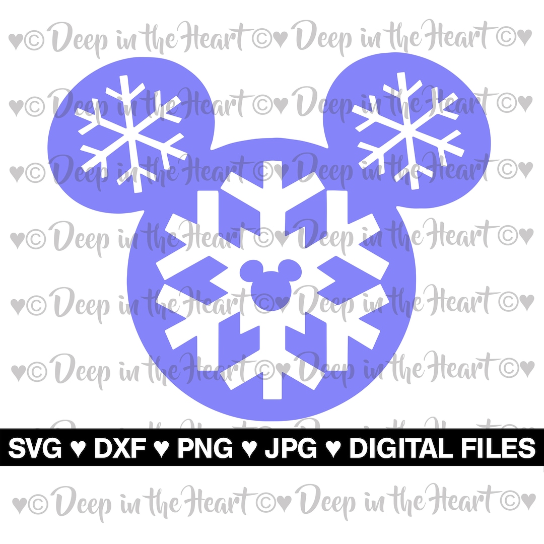 Mickey Snowflake SVG DXF PNG Jpeg instant Zip File - Etsy Australia