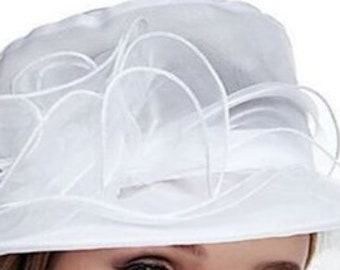 Elegant, royal, white hat, bridal hat