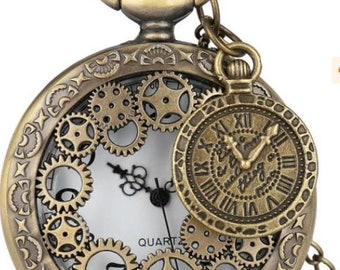 Steampunk-Uhr, Anhänger, Taschenuhr