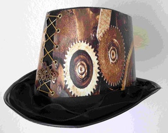 Steampunk:Clockwork, clock gears, picture-covered cylinder, brooches