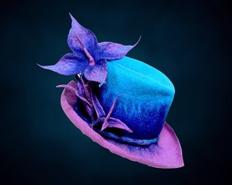 Feenhut, Feenkostüm, Fantasy Cosplay Hut. Fedora Hut, Blumenhut, Festival Feenhut, Elvencore, Fairycore, Saunahut, Boho Hut