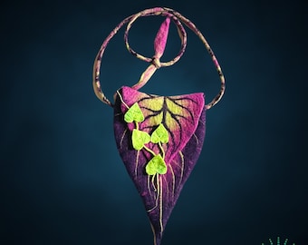 Fairy bag, Leaf bag, Fairy purse, Pixie bag, Elven bag, Thigh bag, Leaf purse, Druid bag, Elven belt bag, Leaf pouch, Forest fairy costume