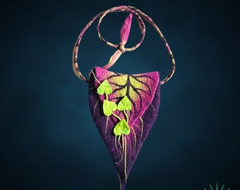 Fairy bag, Leaf bag, Fairy purse, Ren Faire costume, Elven bag, Thigh bag, Leaf purse, Druid bag, Elven belt bag, Leaf pouch, Festival bag