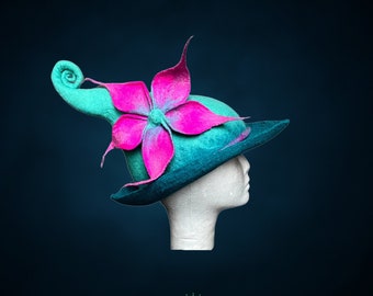 Sauna hat, Fairy hat, Fantasy hat, Flower hat, Druid hat, Saunahut, Gnome hat, Fae outfit, Larp hat, Dryad costume, Druid headpiece, Elf hat