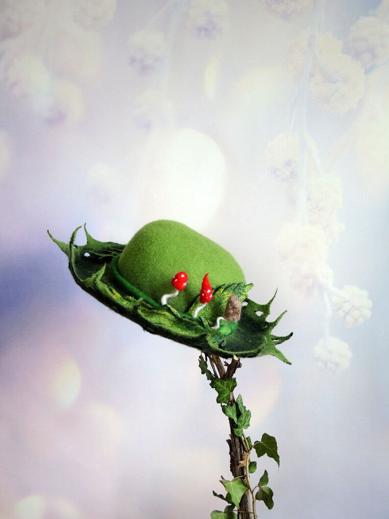 Witch hat Wizard hat Elf hat Mad hatter hat Hobbit hat Elf costume Felt hat Festival clothing Larp clothing