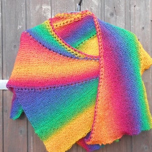 Knitting pattern in German for fan scarf Kunterbunt, digital pattern