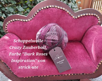 Crazy Zauberball, Schoppelwolle, Farbe "Dark Roses Inspiration", fliessender Farbverlauf, Farbverlaufgarn, Stricken, Häkeln, made in germany