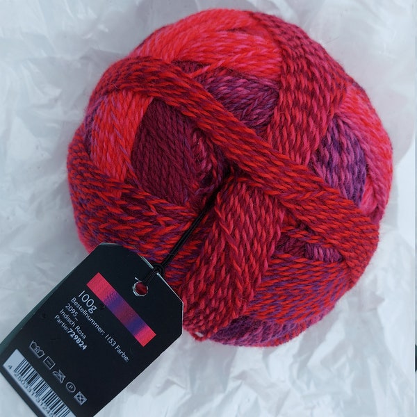 Crazy Zauberball, Schoppelwolle, Farbe "Indisch Rosa", fliessender Farbverlauf, pink, 4-fädig