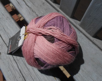 1 magic ball 100, 1x 100 g, color "pink", Schoppel wool, 100% new wool, gradient yarn, color old pink-pink-brown, knitting, crocheting